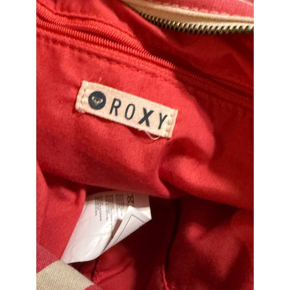 Y2K Roxy Red White Stripe Canvas Hobo Shoulder Bag Purse - Picture 4 of 7